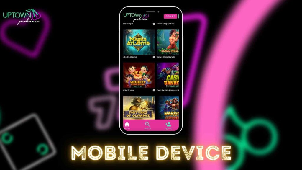 Uptown Pokies mobile device